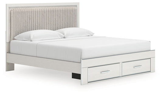Zuraleus King Upholstered Panel Platform Storage Bed