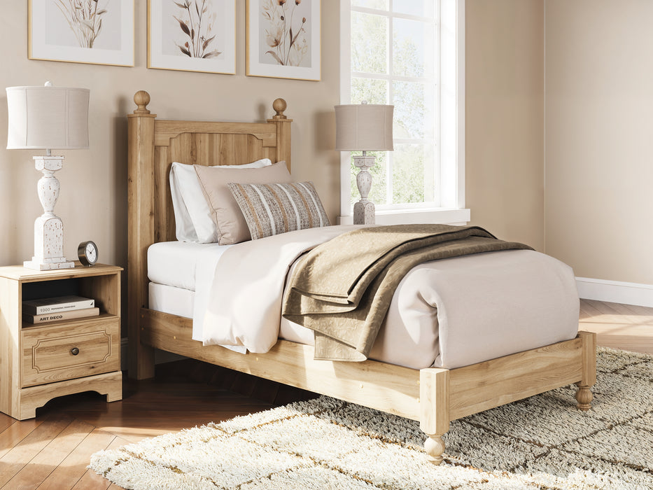 Aleaport Twin Panel Bed with Mirrored Dresser