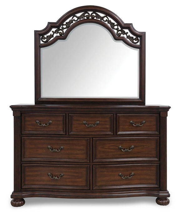 Lavinton California King Poster Bed, Dresser, Mirror, Chest and Nightstand