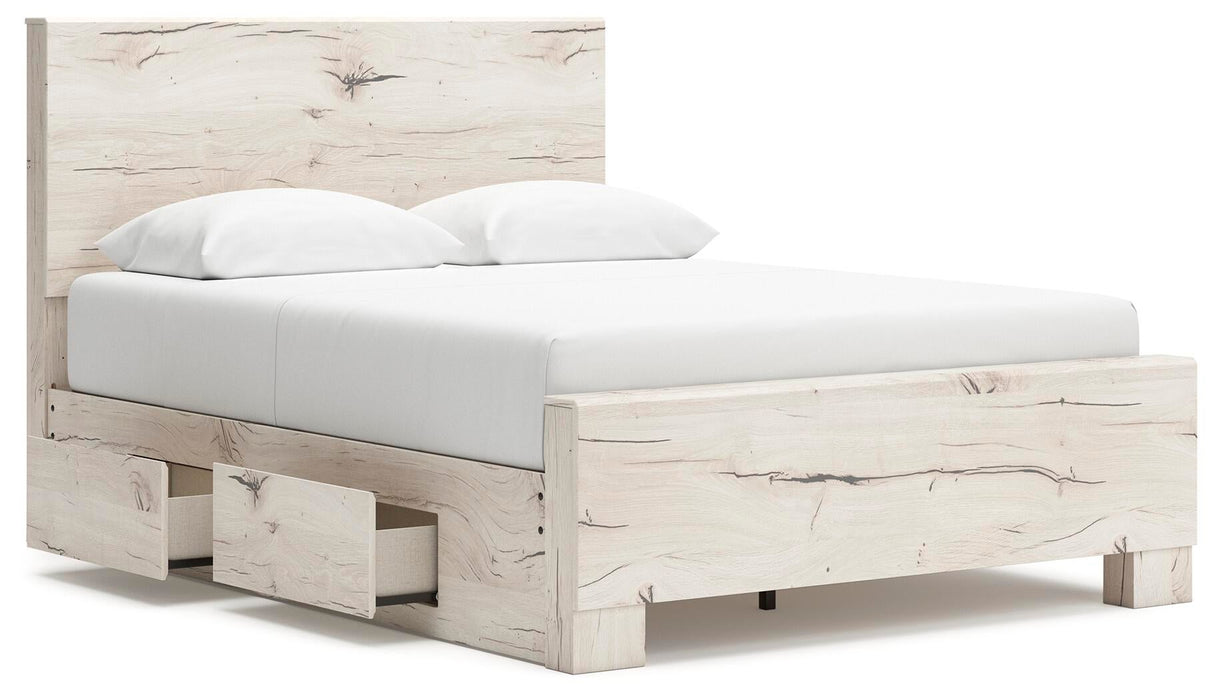 Lawroy Queen Panel Bed with Storage, Dresser, Mirror, Chest and Nightstand