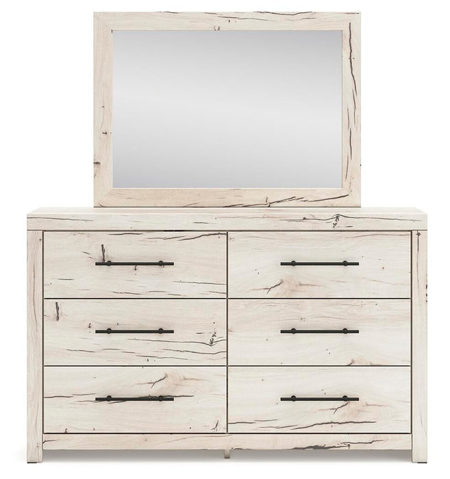 Lawroy King Panel Bed with Storage, Dresser, Mirror and Nightstand