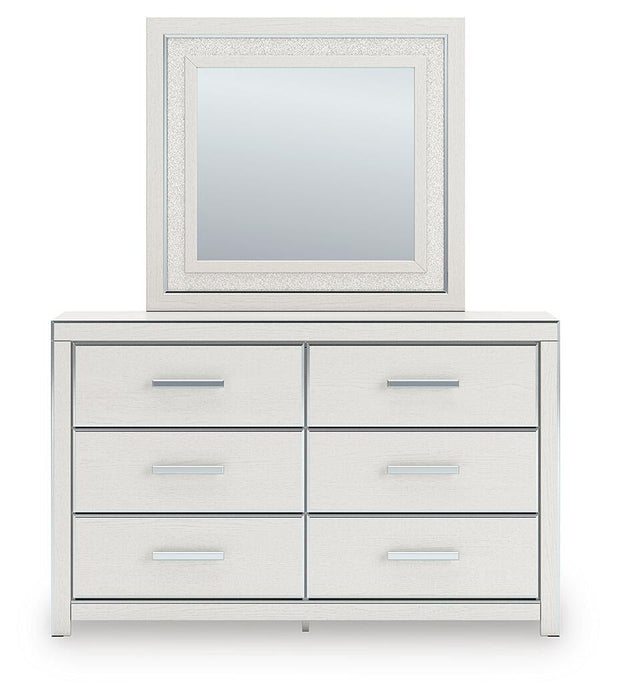 Zuraleus California King Upholstered Bed, Dresser, Mirror and Nightstand