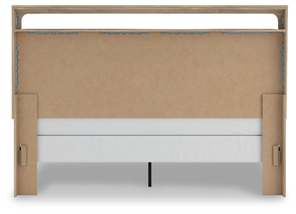 Kinlanni King Upholstered Panel Bed, Dresser and Mirror