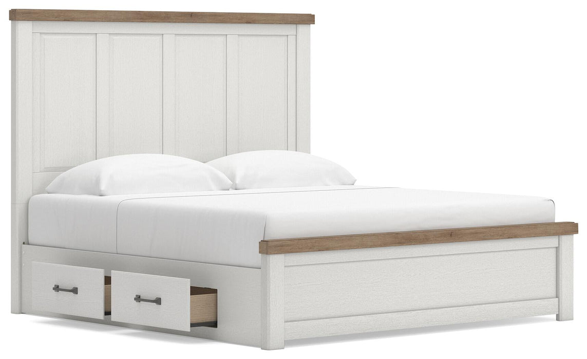 Savonport King Panel Bed with Storage, Dresser and Mirror
