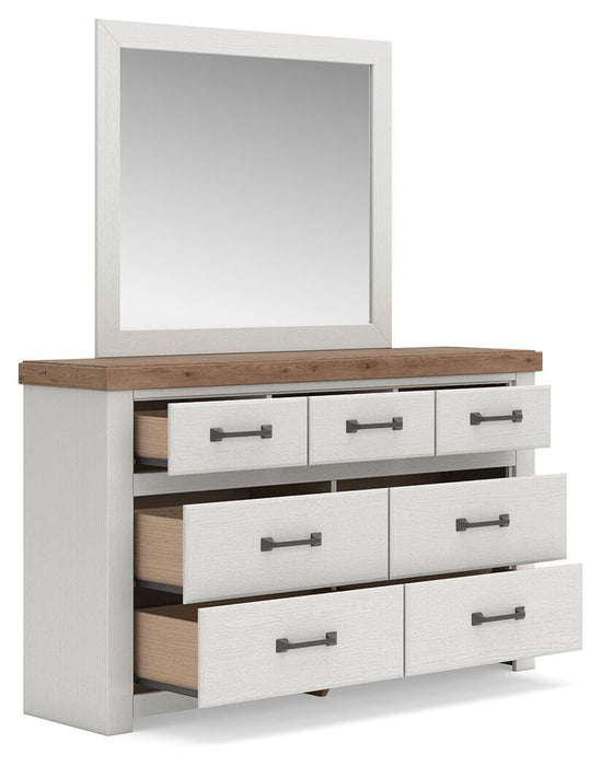 Savonport King Panel Bed with Storage, Dresser, Mirror, Chest and Nightstand