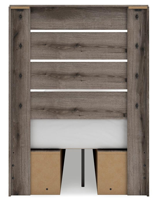 Urbanoore Twin Panel Bed with Storage, Dresser and Mirror