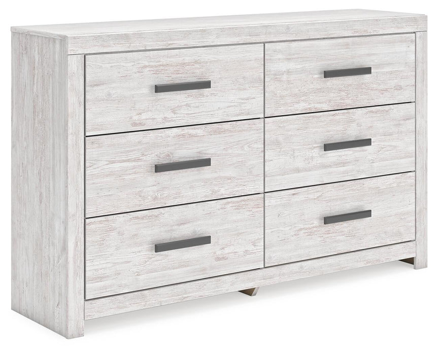 Cayboni Full Panel Bed with Mirrored Dresser