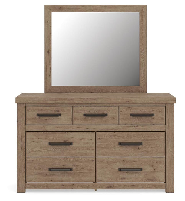 Garistyn Queen Panel Bed. Dresser, Mirror and Nightstand