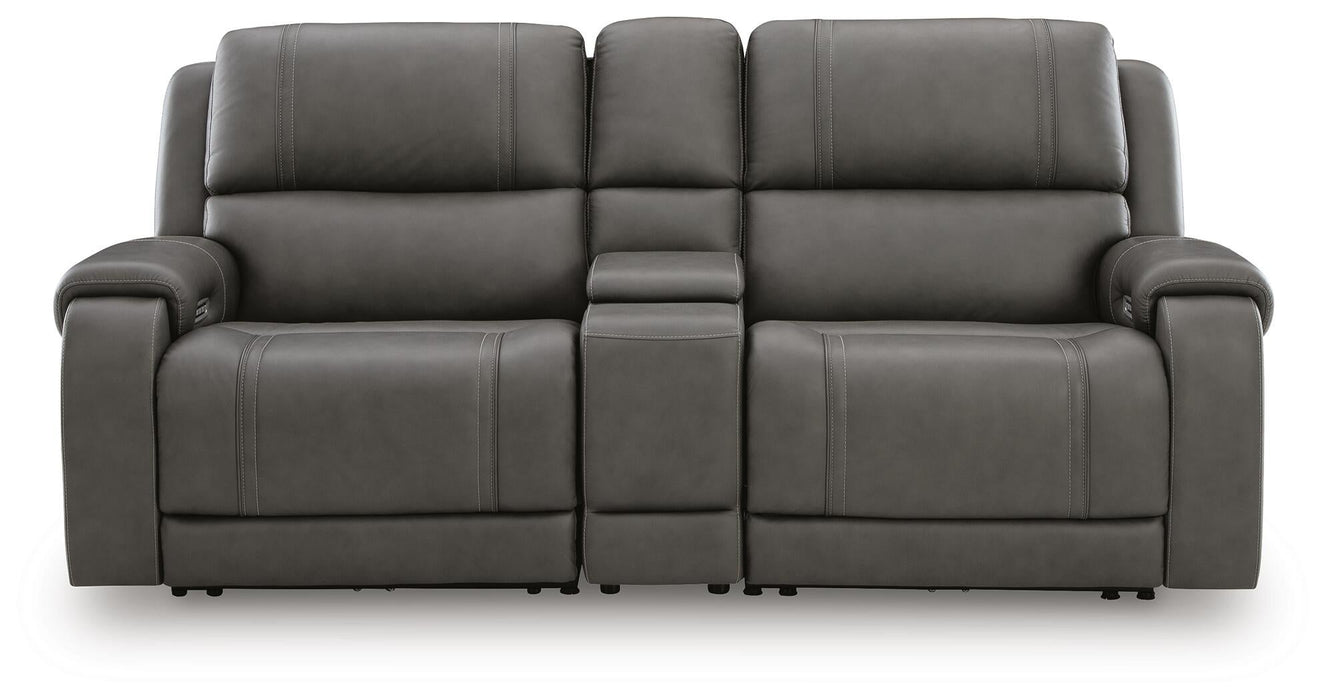 5Z - Pittson 3-Piece Power Reclining Sectional Loveseat with Console