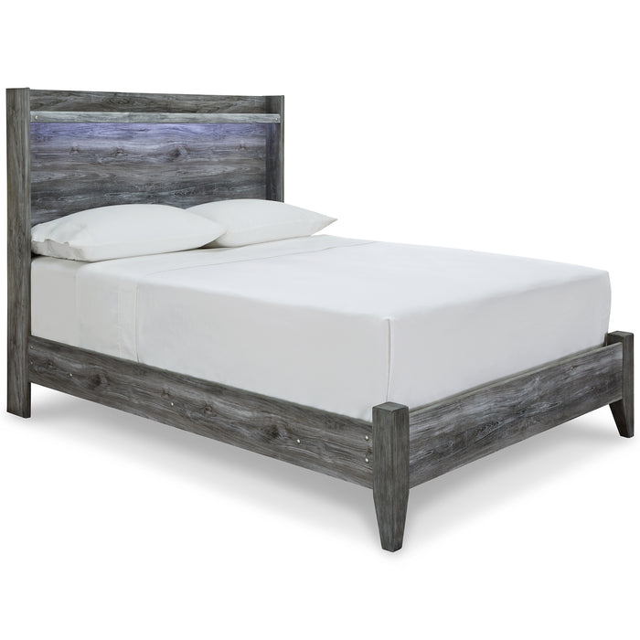 Baystorm Full Panel Bed with Mirrored Dresser
