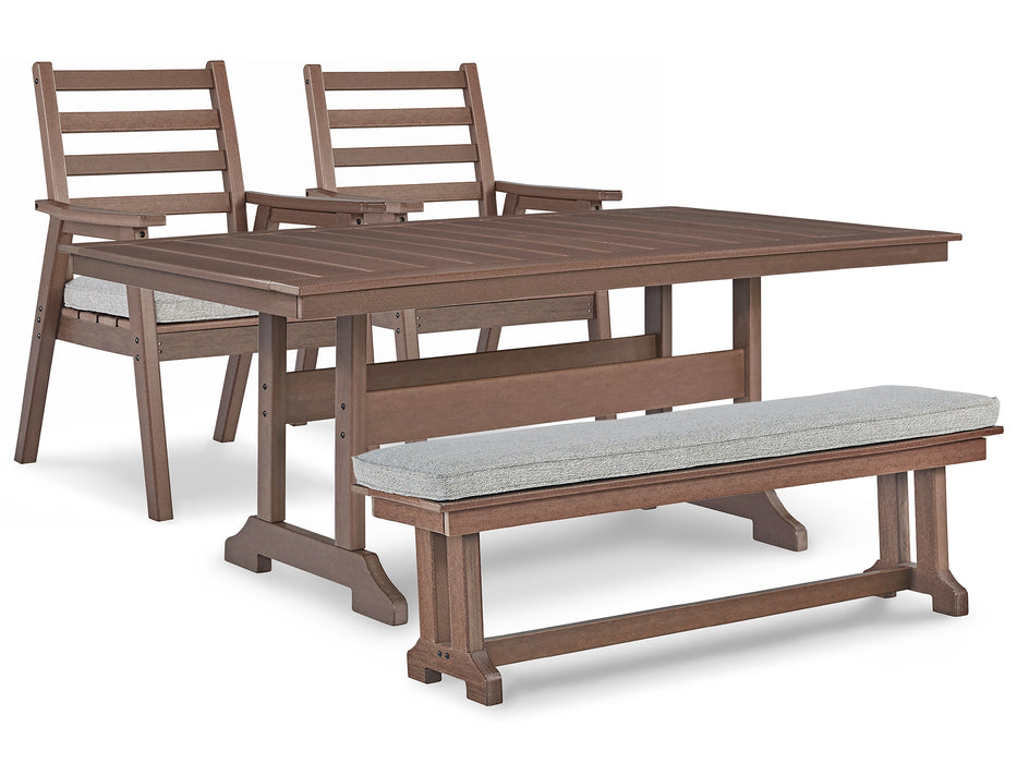 Emmeline Outdoor Dining Table and 2 Chairs and Bench