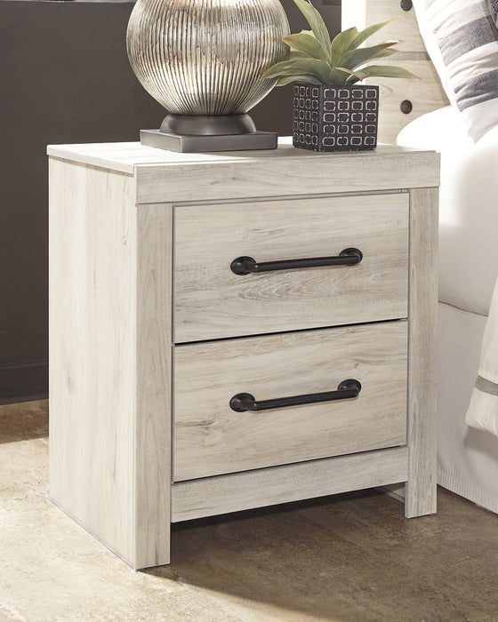 Cambeck Full Panel Bed with 4 Storage Drawers with Mirrored Dresser and 2 Nightstands