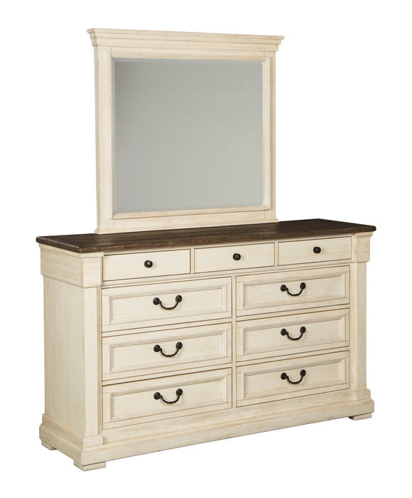 Bolanburg Queen Panel Bed with Mirrored Dresser, Chest and 2 Nightstands