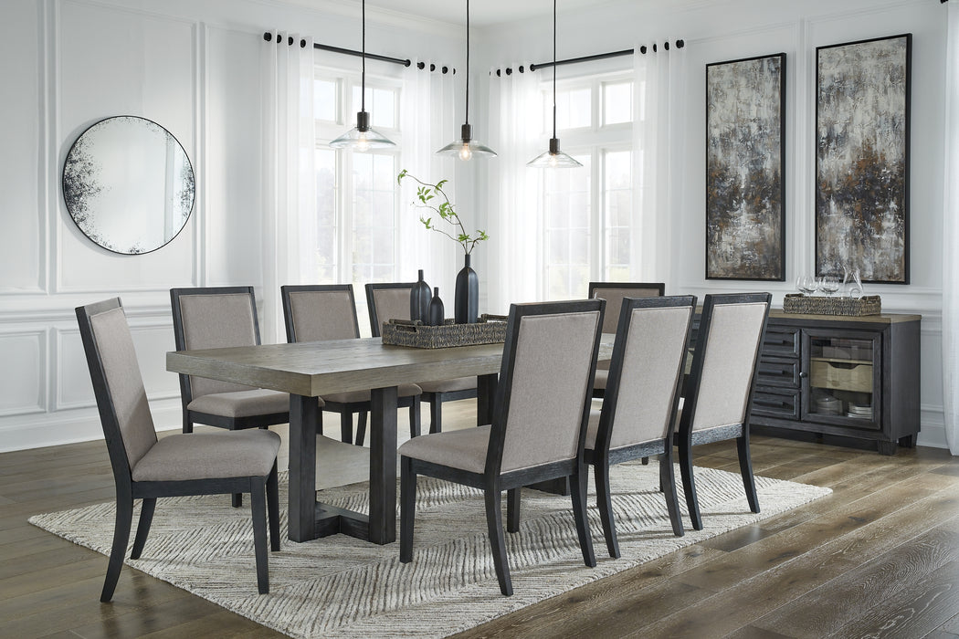 Foyland Dining Table and 8 Chairs with Storage